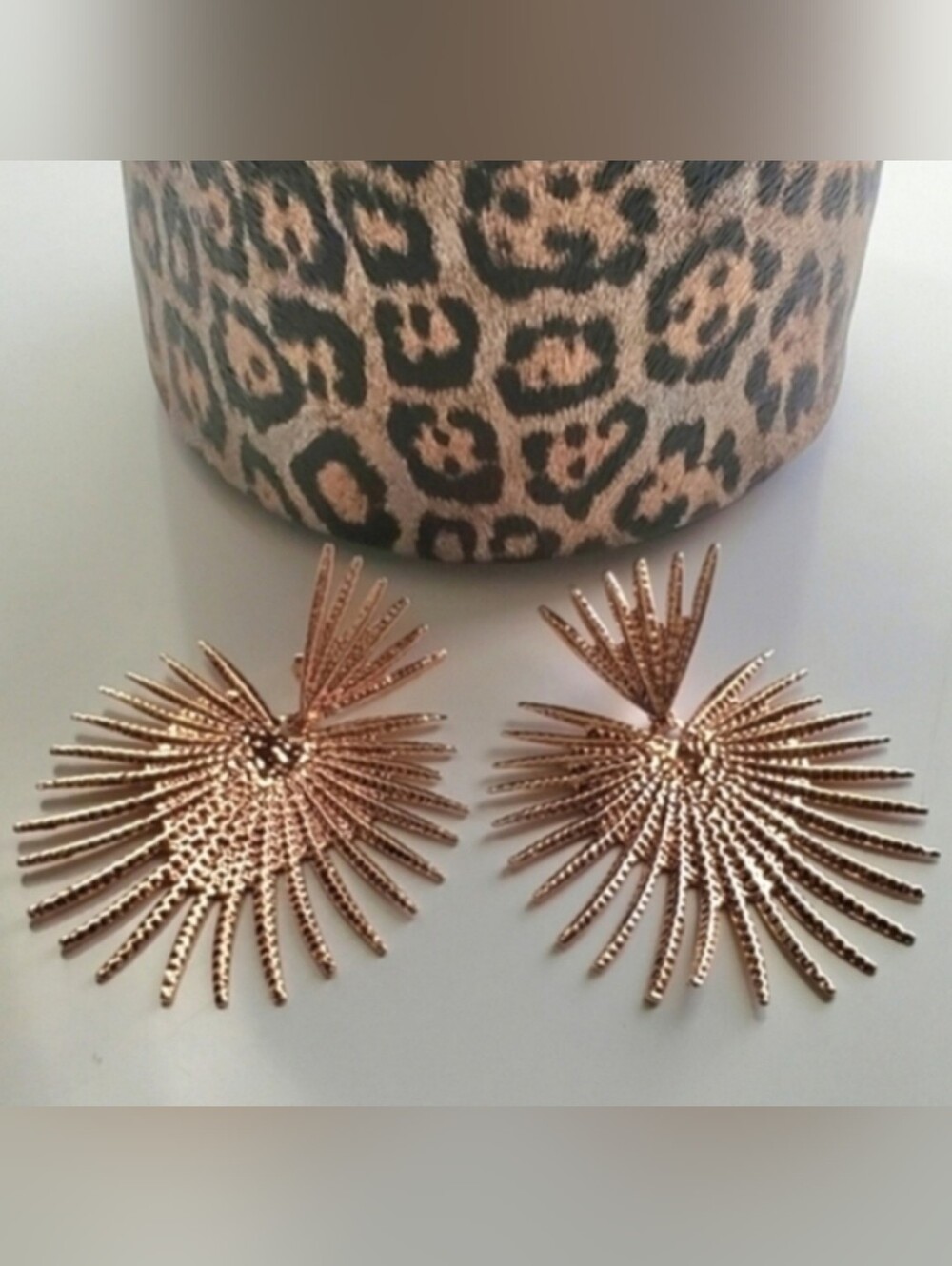 Boho Chic Sunburst Statement Earrings - Rose Gold